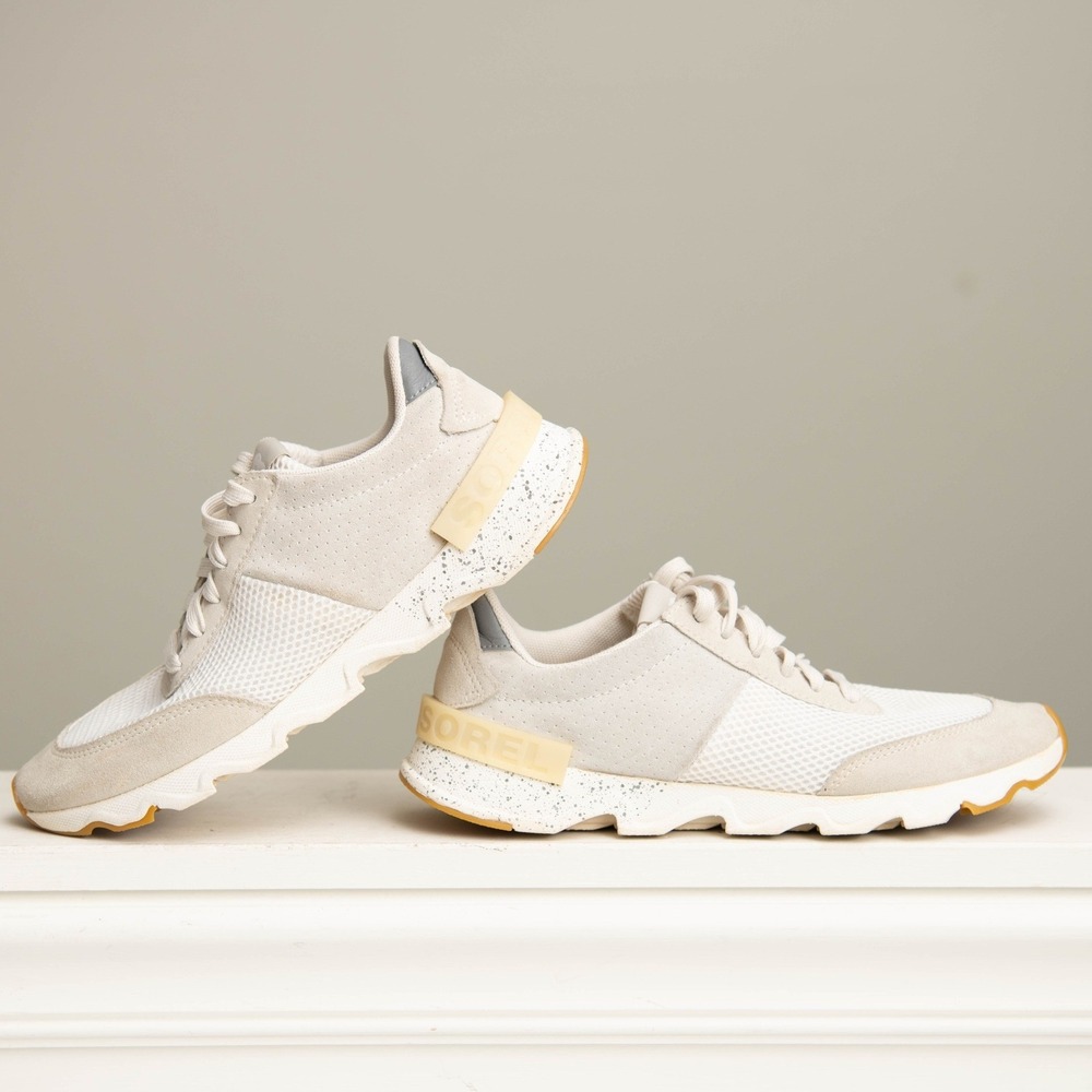 Sorel Kinetic Athletic Sneakers W Sz 9.5 Beige White Funky Athleisure Traction